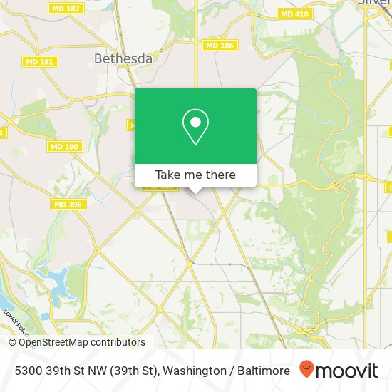 Mapa de 5300 39th St NW (39th St), Washington, DC 20015