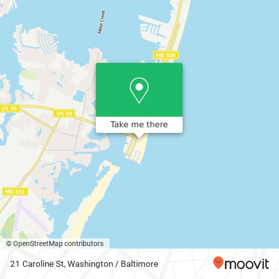 Mapa de 21 Caroline St, Ocean City, MD 21842