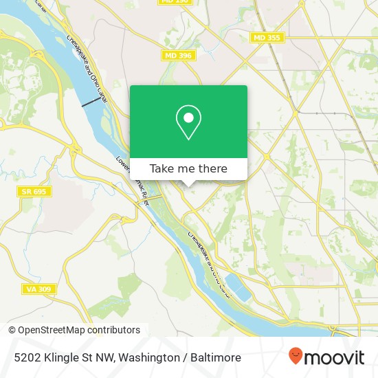 Mapa de 5202 Klingle St NW, Washington, DC 20016