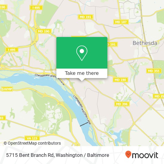 Mapa de 5715 Bent Branch Rd, Bethesda, MD 20816