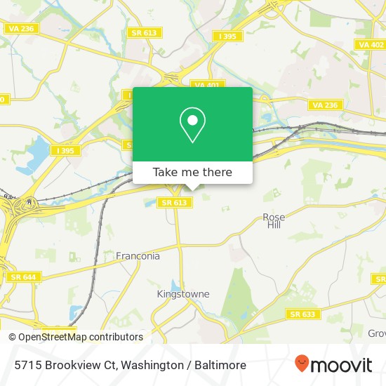 Mapa de 5715 Brookview Ct, Alexandria, VA 22310