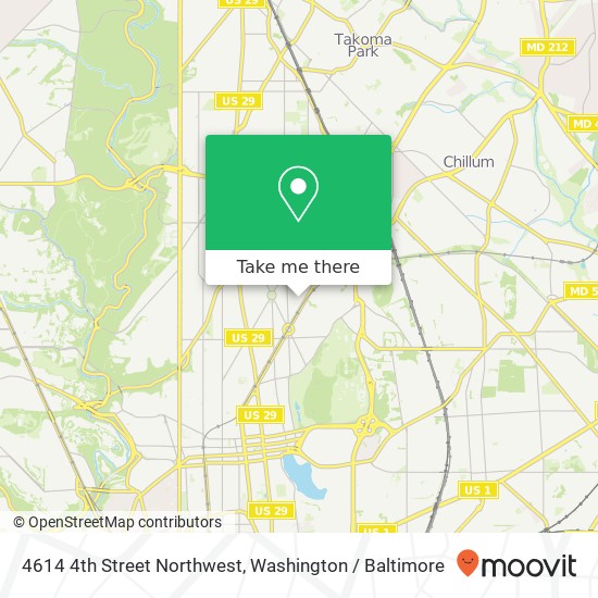 4614 4th Street Northwest, 4614 4th St NW, Washington, DC 20011, USA map