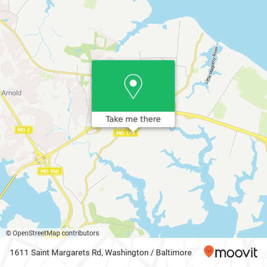 Mapa de 1611 Saint Margarets Rd, Annapolis, MD 21409