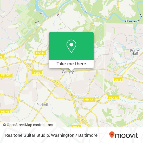 Mapa de Realtone Guitar Studio, 3128 E Joppa Rd