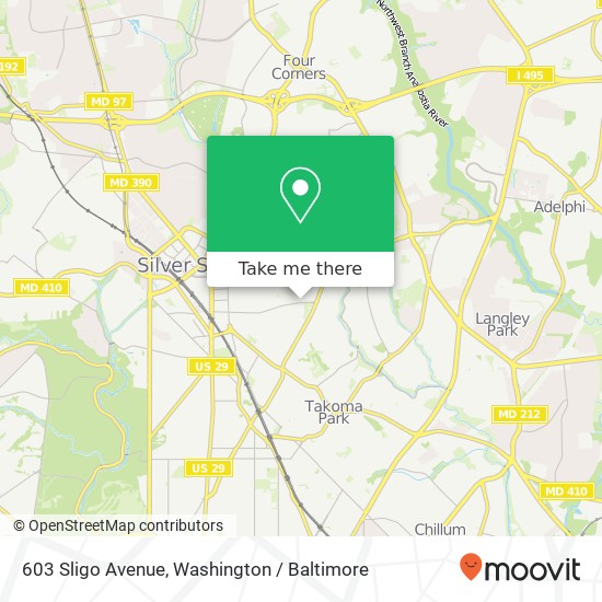 603 Sligo Avenue, 603 Sligo Ave, Silver Spring, MD 20910, USA map