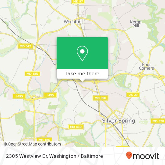 Mapa de 2305 Westview Dr, Silver Spring, MD 20910