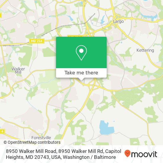 8950 Walker Mill Road, 8950 Walker Mill Rd, Capitol Heights, MD 20743, USA map