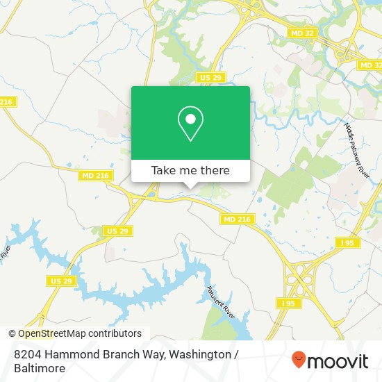 Mapa de 8204 Hammond Branch Way, Laurel, MD 20723