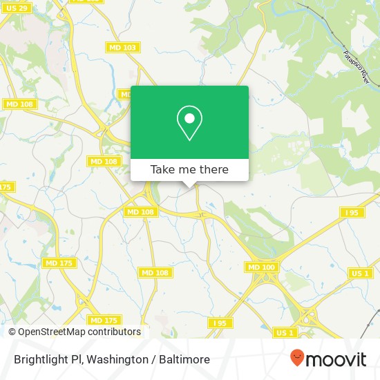 Mapa de Brightlight Pl, Ellicott City, MD 21043