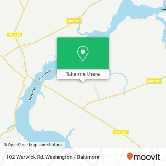 Mapa de 102 Warwick Rd, Chestertown, MD 21620