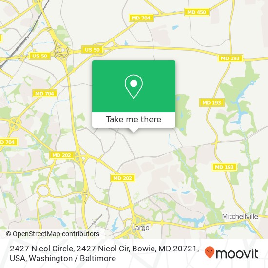 2427 Nicol Circle, 2427 Nicol Cir, Bowie, MD 20721, USA map