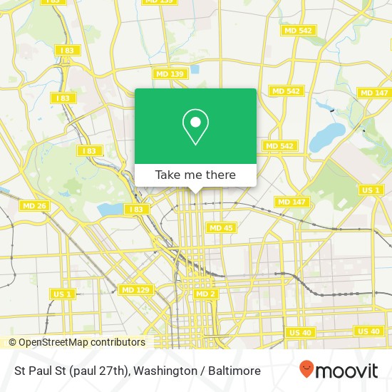 Mapa de St Paul St (paul 27th), Baltimore, MD 21218