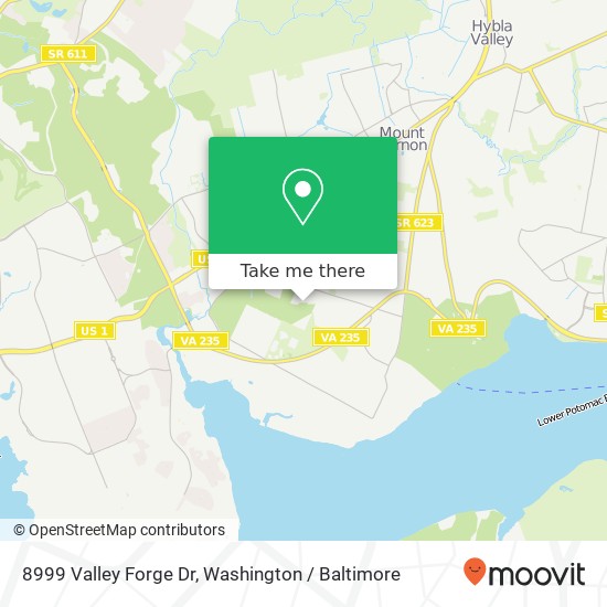 Mapa de 8999 Valley Forge Dr, Alexandria, VA 22309
