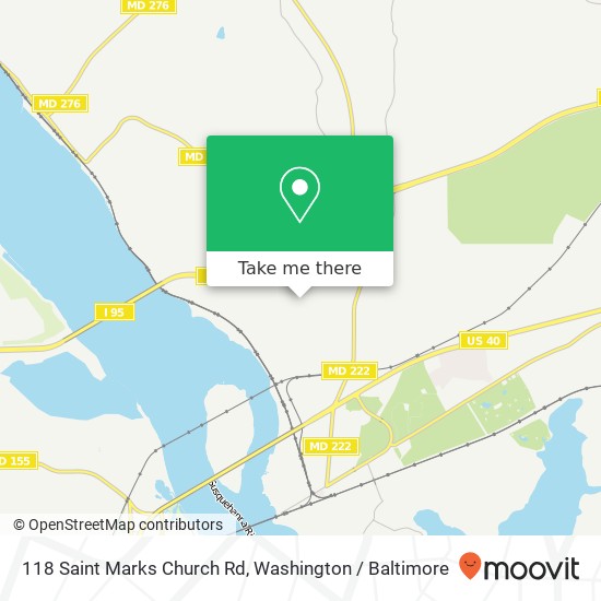 Mapa de 118 Saint Marks Church Rd, Perryville, MD 21903
