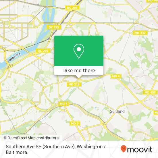 Mapa de Southern Ave SE (Southern Ave), Suitland, MD 20746