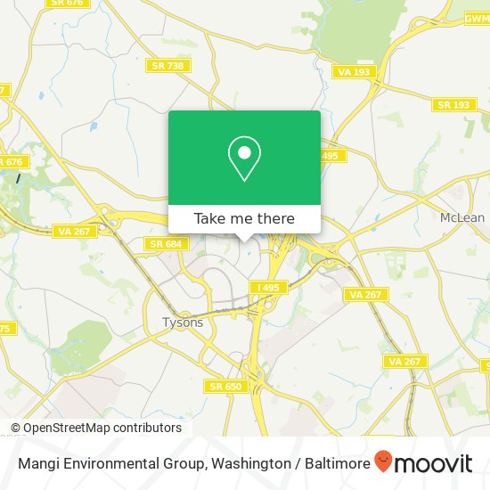 Mapa de Mangi Environmental Group, 7927 Jones Branch Dr
