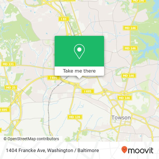 Mapa de 1404 Francke Ave, Lutherville Timonium, MD 21093