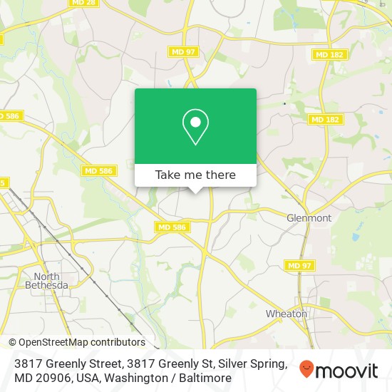 Mapa de 3817 Greenly Street, 3817 Greenly St, Silver Spring, MD 20906, USA