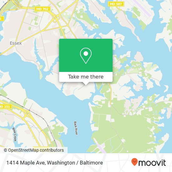 Mapa de 1414 Maple Ave, Essex, MD 21221