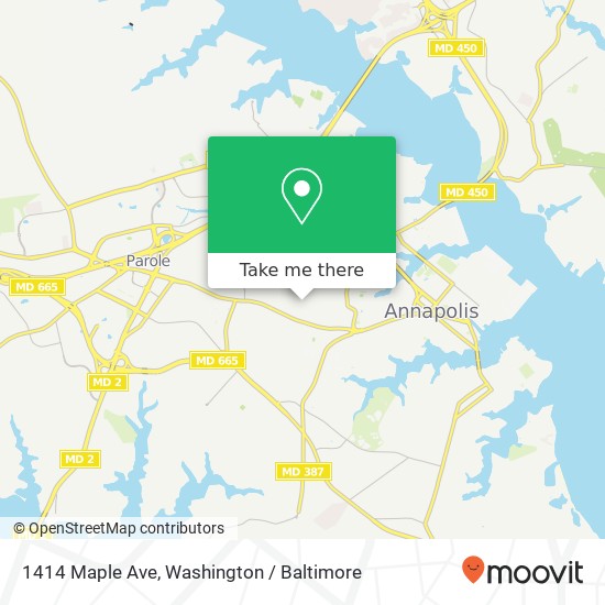 Mapa de 1414 Maple Ave, Annapolis, MD 21401