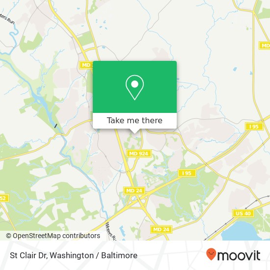 Mapa de St Clair Dr, Abingdon, MD 21009