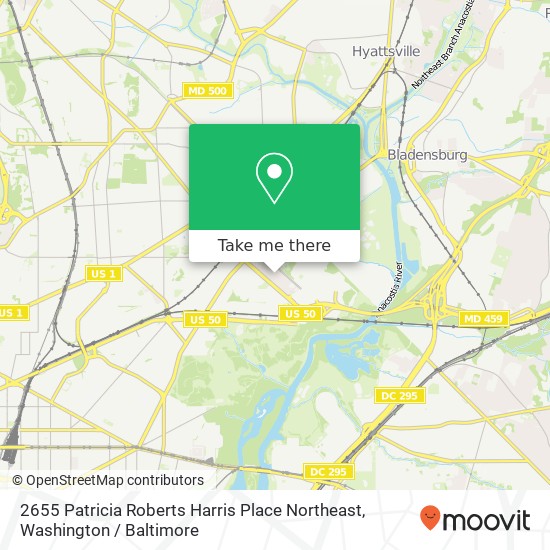 Mapa de 2655 Patricia Roberts Harris Place Northeast, 2655 Patricia Roberts Harris Pl NE, Washington, DC 20018, USA
