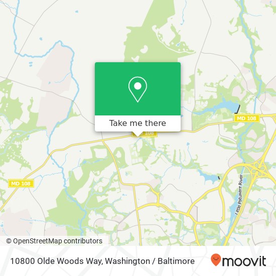 Mapa de 10800 Olde Woods Way, Columbia, MD 21044