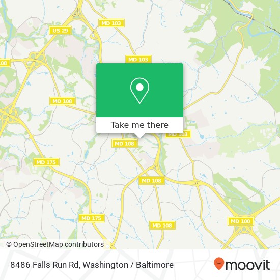 8486 Falls Run Rd, Ellicott City, MD 21043 map