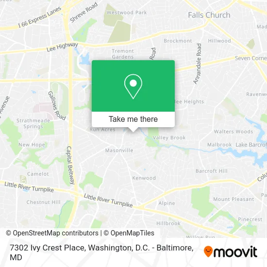 Mapa de 7302 Ivy Crest Place