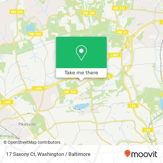 Mapa de 17 Saxony Ct, Pikesville, MD 21208