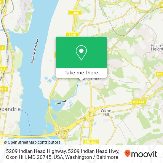 Mapa de 5209 Indian Head Highway, 5209 Indian Head Hwy, Oxon Hill, MD 20745, USA