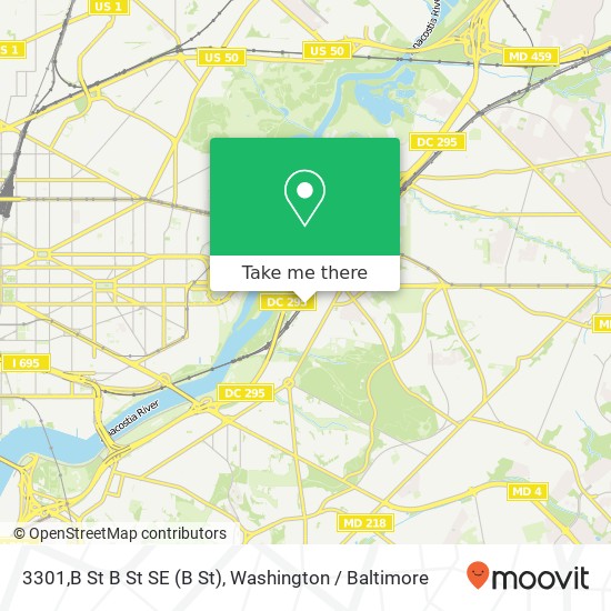 3301,B St B St SE (B St), Washington, DC 20019 map
