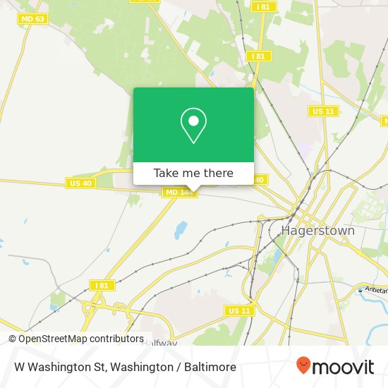 Mapa de W Washington St, Hagerstown, MD 21740
