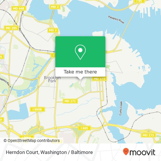 Mapa de Herndon Court, Herndon Ct, Baltimore, MD 21225, USA