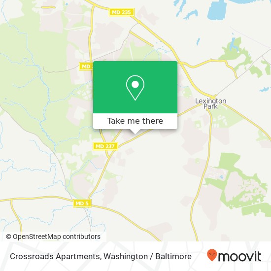 Mapa de Crossroads Apartments, 21401 Great Mills Rd