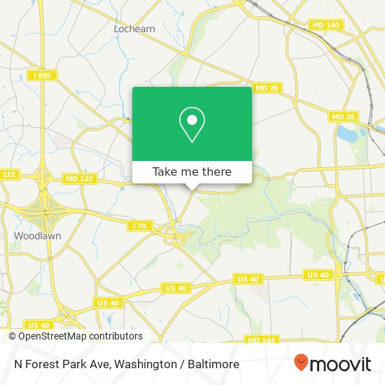 Mapa de N Forest Park Ave, Gwynn Oak, MD 21207