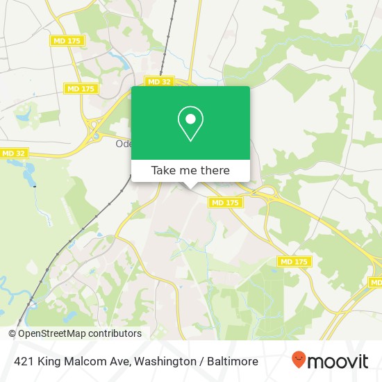 Mapa de 421 King Malcom Ave, Odenton, MD 21113