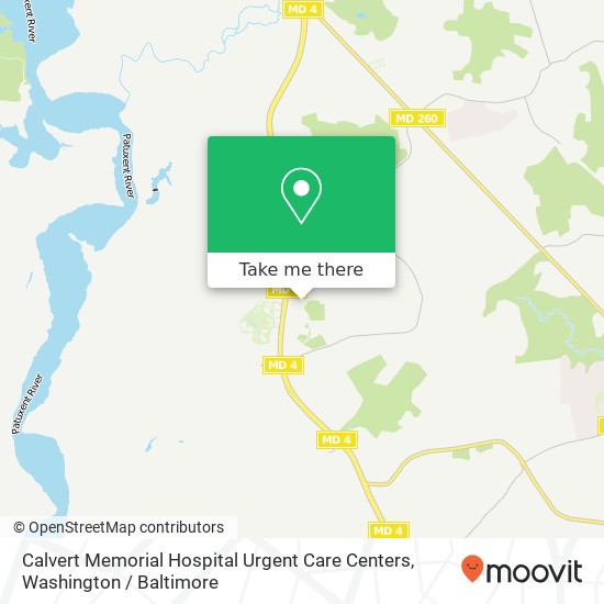 Mapa de Calvert Memorial Hospital Urgent Care Centers, 10845 Town Center Blvd