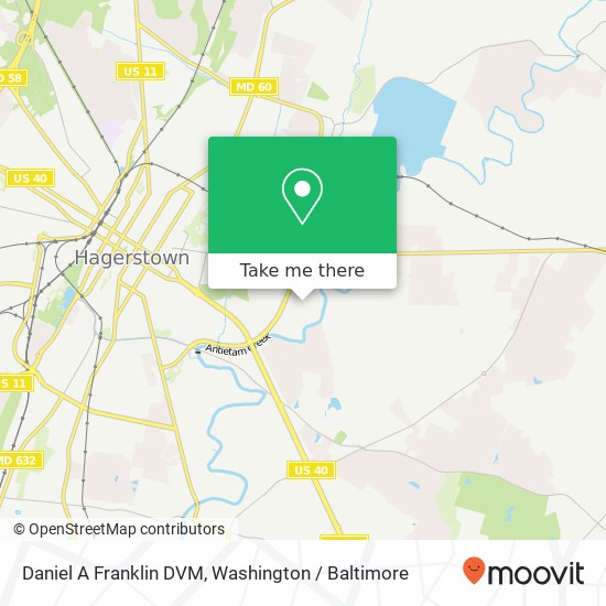 Mapa de Daniel A Franklin DVM, 1125 Professional Ct