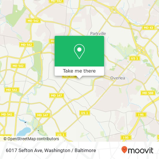 Mapa de 6017 Sefton Ave, Baltimore, MD 21214