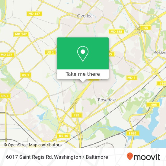 Mapa de 6017 Saint Regis Rd, Baltimore, MD 21206