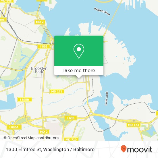 Mapa de 1300 Elmtree St, Curtis Bay, MD 21226