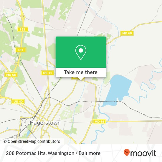 Mapa de 208 Potomac Hts, Hagerstown, MD 21742