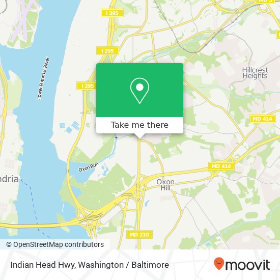 Mapa de Indian Head Hwy, Oxon Hill, MD 20745