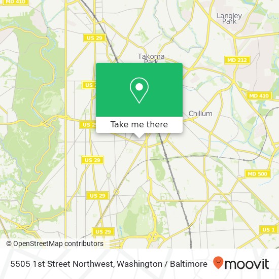 5505 1st Street Northwest, 5505 1st St NW, Washington, DC 20011, USA map