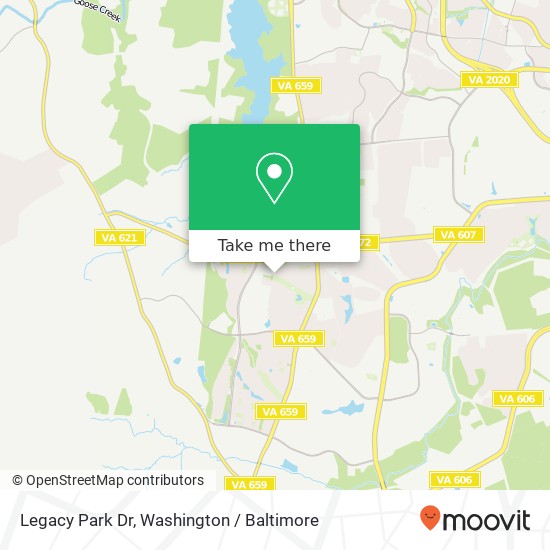 Mapa de Legacy Park Dr, Ashburn, VA 20148