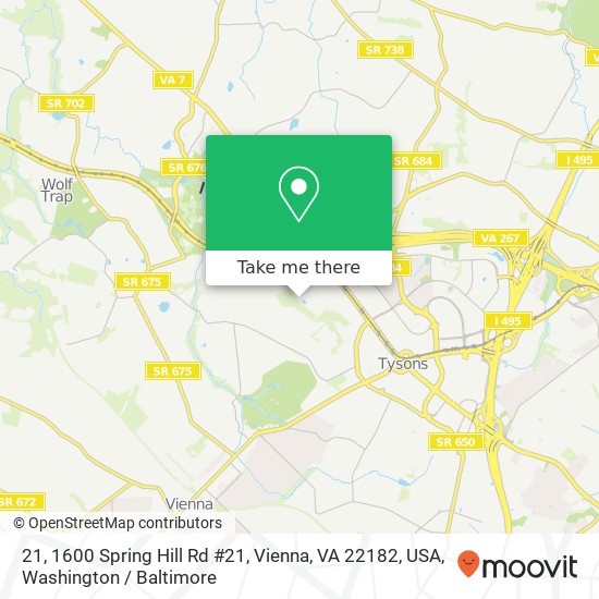 21, 1600 Spring Hill Rd #21, Vienna, VA 22182, USA map