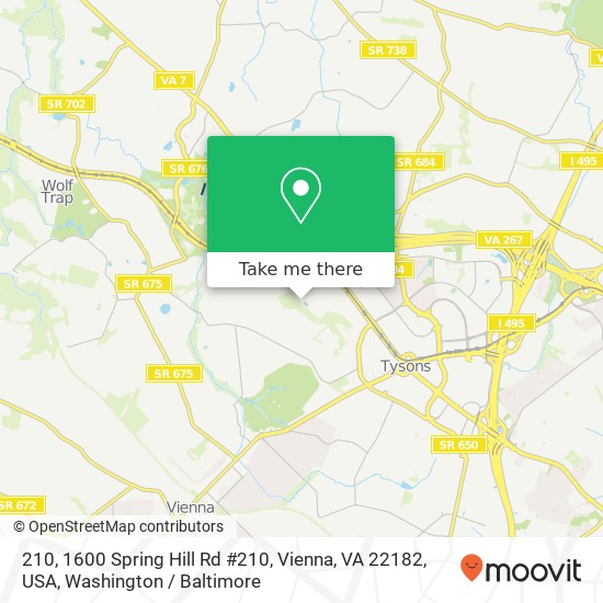 210, 1600 Spring Hill Rd #210, Vienna, VA 22182, USA map