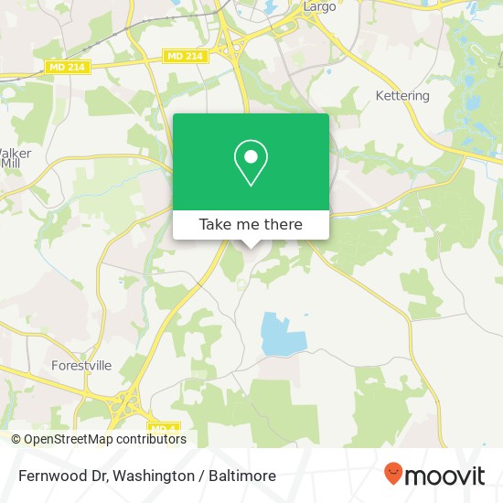 Mapa de Fernwood Dr, Capitol Heights (FAIRMOUNT HGT), MD 20743