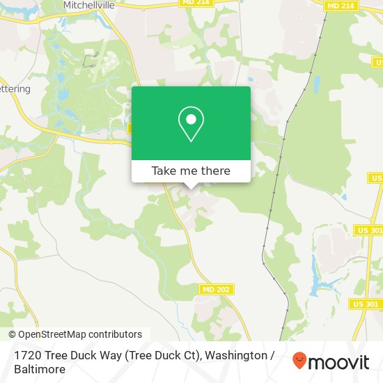 Mapa de 1720 Tree Duck Way (Tree Duck Ct), Upper Marlboro, MD 20774